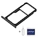 Lobishop Tiroir Noir pour Carte Puce Double SIM et Carte Mémoire Micro SD avec éjecteur et Screen Cleaner pour Huawei P8 Lite 2017 et Honor 8 Lite
