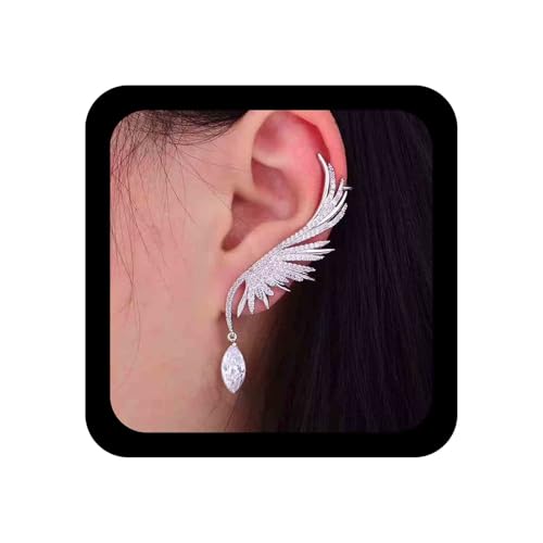 Cimenexe Boucles D'oreilles Bohème Cz Ailes D'ange Boucles D'oreilles Pendantes En Cristal Boucles D'oreilles Argentées Boucles D'oreilles Cz Grimpantes...