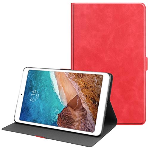Fundas para Tablet PC Funda de cuero con tapa de TPU con textura de piel de vacuno de color sólido for Xiaomi Mi Pad 4 Plus, con función de soporte y suspensión Fundas para Tablet PC ( Color : Red )