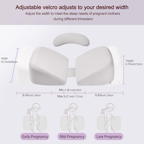Weika 2DZYFZ-GREY Pregnancy Pillows For Sleeping, Upgraded Memory Foam Maternity Pillow thumb #4