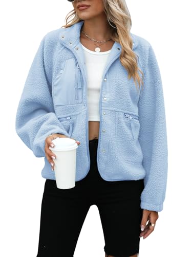 Yanekop Sherpa Jacket Women Fall Winter Faux Fur Coat Fuzzy