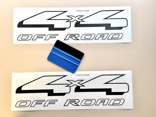 2 Pieces - White 4x4 Four Wheel Drive Offroad Sticker Decals Replacement for Truck Bed, SUV, Off Road Vehicle, Weatherproof, Size 14.5 x 4 inch