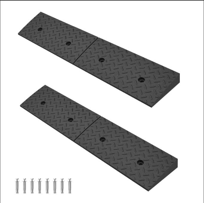 2 Pack 1.5'' Rise Driveway Curb for Ramps,Driveway Ramp Car Slope Ramp for Loading Dock Bike Vehicle Warehouse Sidewalk Wheelchair(38.6 x 9.8 x 1.5 Inch)