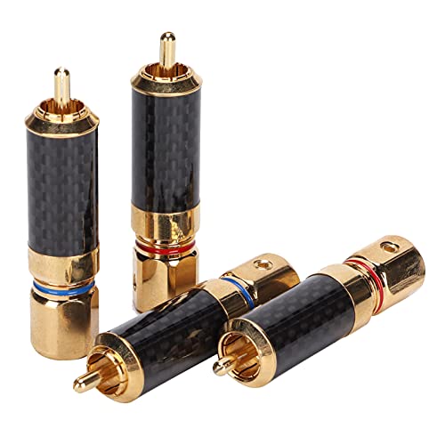 Connecteur laiton or aplati Jectse fiche audio carbone transmission sans perte 4pcs
