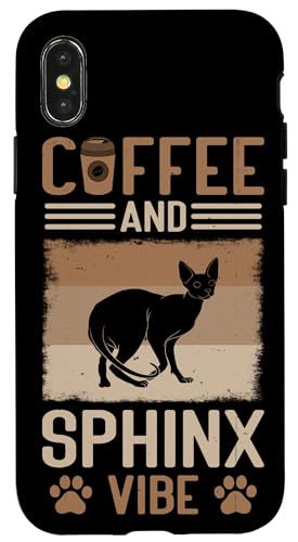 Carcasa para iPhone X/XS Cat Owner & Barista Motif - Coffee & Sphinx Cat
