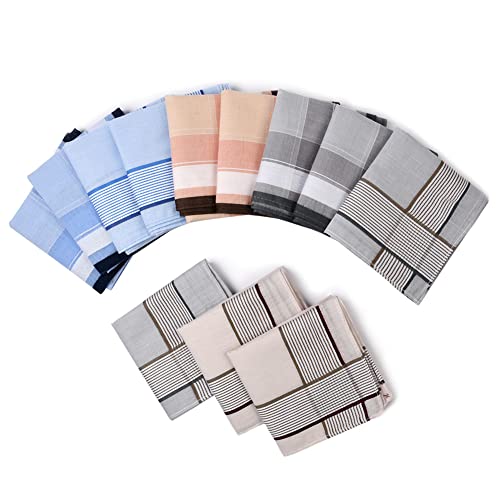 AOMIG Lenços masculinos, pacote com 12 lenços macios masculinos, lenços masculinos premium sortidos