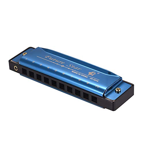 KKmoon Chave de C Diatonic Harmônica Mouthorgan com palhetas ABS Espelho Superfície Design 10 Holes
