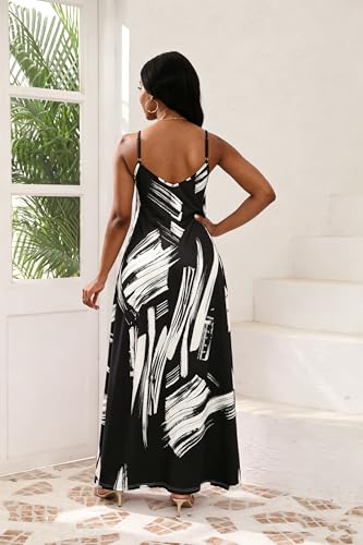 Image of vunahzma Womens Casual Fashion Sleeveless Plus Size Loose Long Sexy Maxi Dress with Pockets