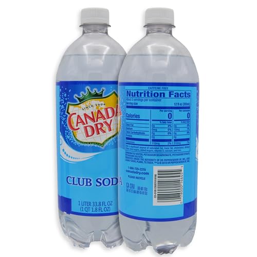 Club Soda and Tonic Water Bundle - Includes 1 Canada Dry Club Soda and 1 Canada Dry Tonic Water with Quinine 2 Litters Total - Comes in a Despensa Colombiana Pack - Club Soda - Club Soda Bottles (Pack of 1 Club Soda, 1 Tonic Water, 1 Liter each)