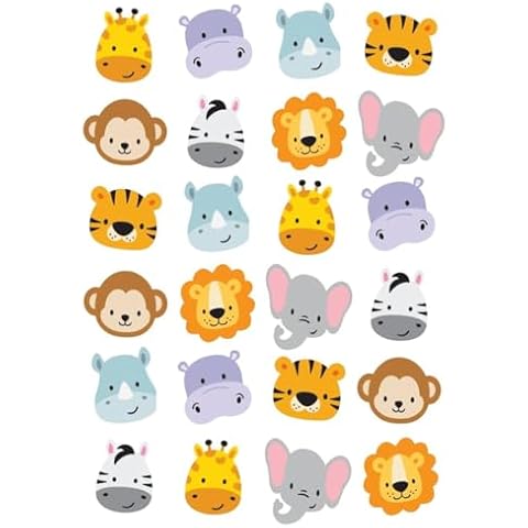 24 Edible Wafer Animal Faces Cupcake Toppers Cover