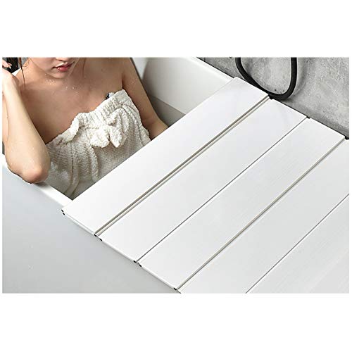 Bandeja para bañera antipolvo de PVC blanco con lamas plegables 5