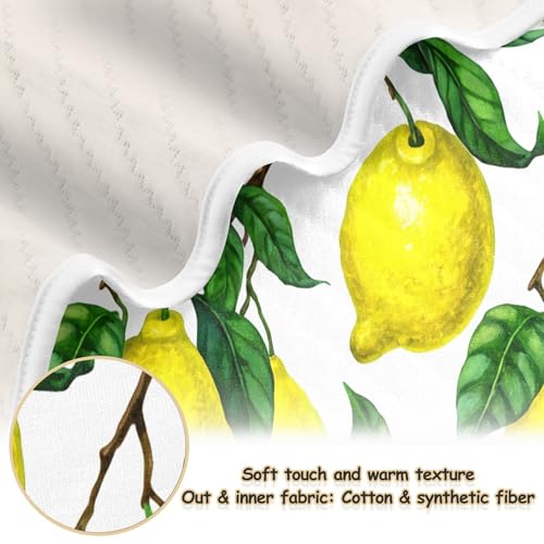 Burbuja Bright Yellow Lemons Baby Blanket for Boys Girls, Nursery Soft Warm Swaddling Receiving Baby Blankets, 30x40 in Toddler Blanket2