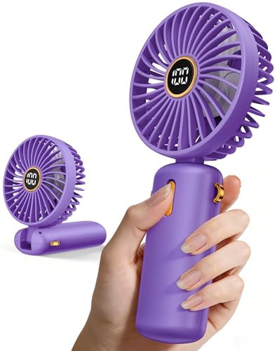 Ventilateur Portable Mini Poche Petit - Rechargeable USB Ventilo Main Portatif Silencieux Fan Pile Batterie Ventilateurs Hand Held Ventillateur Bureau Table Visage Voyage Externe Individuel Personnel