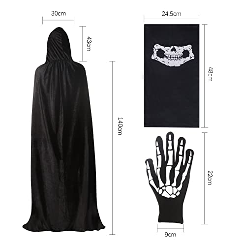 Disfraz completo de Segador Halloween con capa y máscara miniatura 2