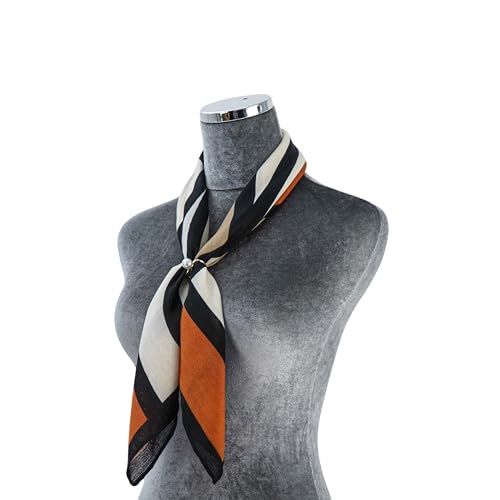 Women's Breathable Scarf, Velvet-like texture & Bio-Fabric Technology, 3D layered printing,Classic Geometry, 70x70cm All-Season Accessory for Office/Date/Home4