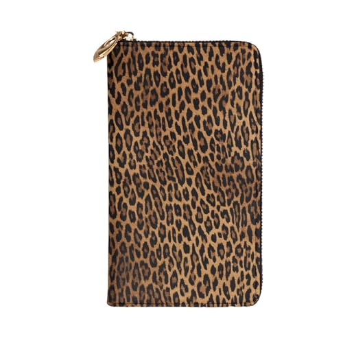 Leather Wallet for Women & girls, Fashion Long billfold Wallets, Durable Ladies purse for Daily, Leopard print ID card package, Slim Thin RFID Blocking Credit Card Wallets with Zipper Coin Pocket2
