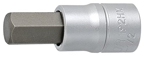 Unior 192/2HX Screwdriver Bit Socket 1/2 Inch for Hexagon Socket Screws 3/4 Inch, Schwarz
