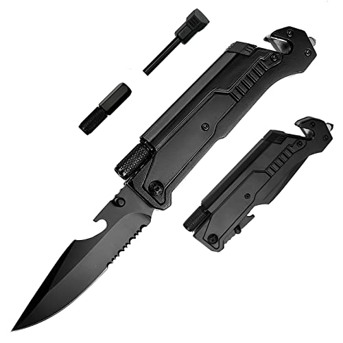 Keyray Pocket Knife For Men, 8-In-1 Small Folding Knife With Window Breaker, Rope Cutter, Bottle Opener, Edc Pocket Knives For Outdoor Camping Hiking Gifts For Boyfriend, Fathers. #TOP3