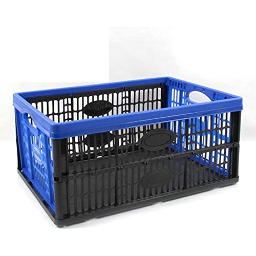 Acan Tontarelli - Caja plástico plegable de 23,6 x 47,5 x 35 cm voila de color azul de 32 litros. Recipiente de plástico plegable, para almacenamiento y organización. Contenedor de almacenaje.