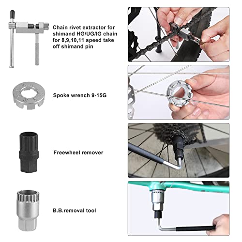 Swiss+Tech 30 Piece Bike Repair Tool Kit, Bicycle Maintenance Tool Set with Storage Case, Bike Accessories for Mountain/Road/Park Bike - Image 5