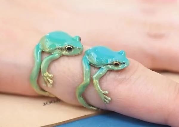 Latest-Tree Frog Ring, Adjustable Tree Frog Ring, Creative Frog Ring, Open Frogs Shaped Delicate Frog Ring for Women2
