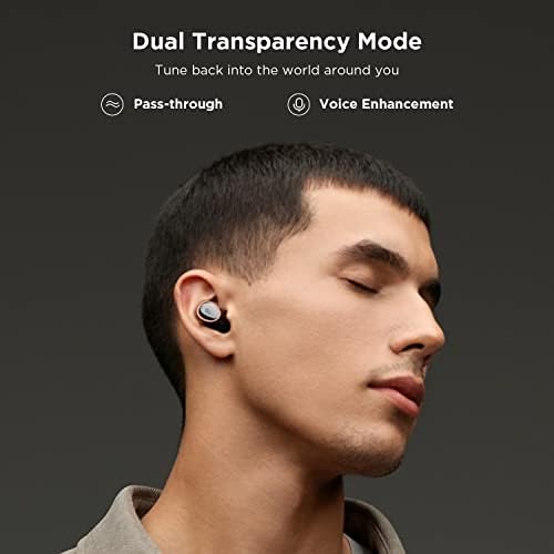 1MORE EVO Noise Canceling Earbuds, Audiophile Headphones with Dual Drivers, Adaptive ANC, Bluetooth Headphones, Hifi Sound, LDAC, Hi-Res Audio, 6 Mics, 28H Playtime, Wireless Charging, Black