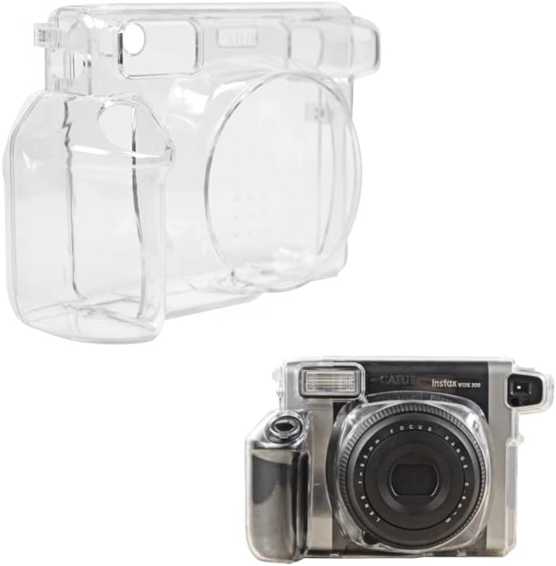 Camera Case Bag Protective Crystal Transparent Clear Case Hard Cover Case for Fujifilm Instax Wide 300 Instant Film Camera, Transparent, One Size, Clear Case