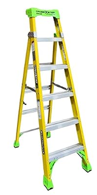 Louisville Ladder 6-Foot Fiberglass Cross Step Ladder, 375-Pound Load Capacity, Type IAA, FXS1406HD