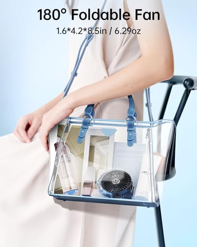 SWEETFULL Portable Misting Fan - 180° Foldable Handheld Personal Fan with Mist Spray, 3 Speeds, 30ml Water Tank, USB Rechargeable for Travel, Outdoors, Makeup, Camping, Home, and Office Use