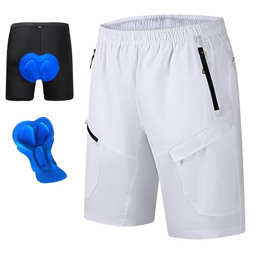 Image of Men's Mountain Bike Shorts 3D Padded Baggy Bicycle Riding Cycling Shorts Quick Dry Lightweight Biking Shorts