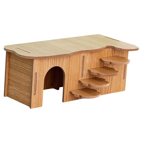 Uqezagpa ハムスターハウス 隠れ家 クライミングラダー 小動物の生息地 天然木製 プレイハウス ドワーフハムスター用おもちゃ