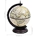 loibinfen Tabletop Globe Bar Wine Stand Eucalyptus Wood, Replica Globe Bar Cabinet Wine Rack for Dining Room & Living Room, Replica 16th Century Nautical maps Outside,15