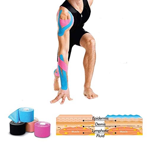 Fita kinesio bandagem elastica adesiva funcional tape fisioterapia esportes atadura flexivel com 5 m