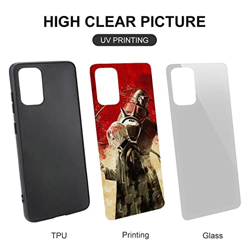 Cover For Samsung S20 Plus Phone Case Silicone Tpu +Glass Tempered Glass Back Anime Full Metal Alchemist Phone Cases #TOP3