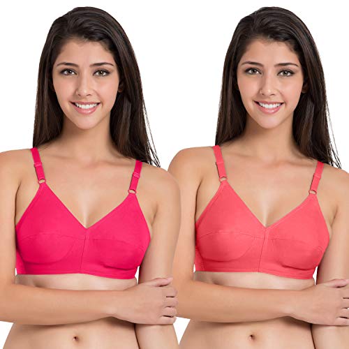 Image of SOUMINIE Women s Pure Cotton Non Padded Full Coverage Everyday Bra | Pack of 3 |
