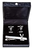 Mrcuff Golf Ball &Amp; Clubs Pair Of Cufflinks &Amp; Tie Bar Clip In A Presentation Gift Box