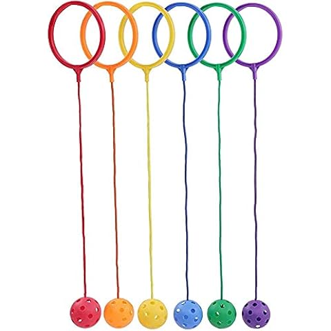 Kids Ankle Skip Ball Jumping Ring Toy Coordination Fitness Sports Swing Ball Set for Boys Girls 6pcs Cover