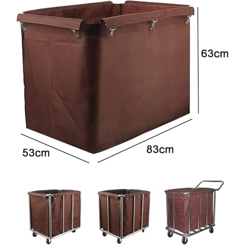 Bolsa de lavandería de 400 l rectangular color caqui para carrito comercial con ruedas 3