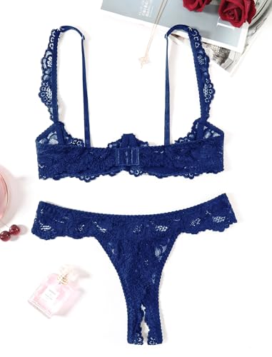 Image of Avidlove Sexy Lingerie Set for Women Lace Bra and Panty Sets Underwire Push Up Lace Lingerie Set XS-XXL