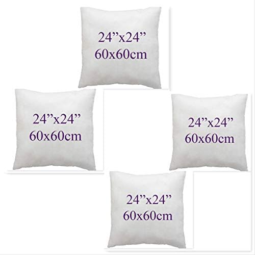 Rohi Set of 4 Hypoallergic Cushion pads 60cm x 60cm White polyster