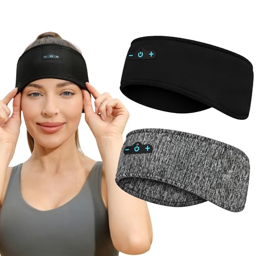 HAOBSS 2-Pack Sleeping Headphones,18 Hour Playtime,Adjustable Bluetooth Headband,Ideal for Running, Workouts, Insomnia Sufferers, Travel, and Meditation