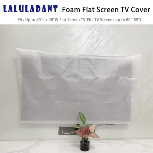 Laluladant 2 Pack Foam Flat Screen TV Cover, Fits Up to 80"L x 48"W, Waterproof, Poly Foam, White by Laluladant - Used condition - Image 3