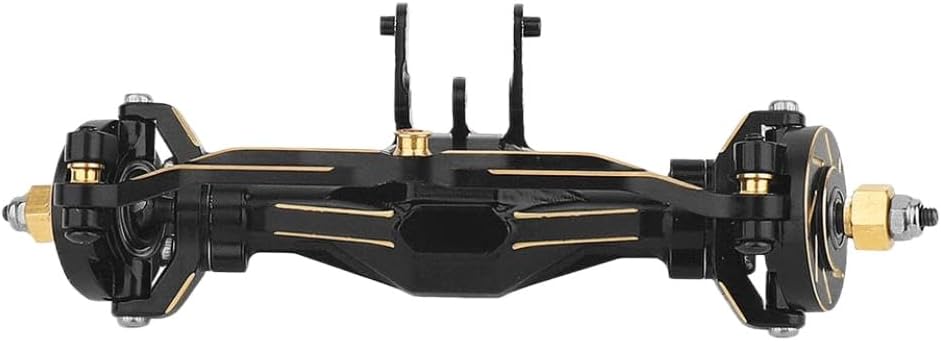 Black Coated Brass Straight Axle Set Front Middle Rear with Steel Gears Compatible Compatible with 1/18 Scale 6x6 RC Crawler Upgrade Parts(Front Rear Axles)