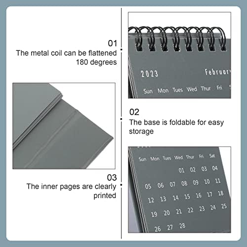 STOBOK 2023 Table Calendar Mini Calendars: 2023 Table Calendar Grey Desk Planner 2023 Mini Desk Calendar for Kids Students Teachers Office