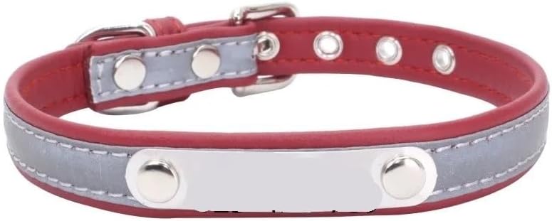 PU Leather Dog Collar Adjustable for Medium Large Pet(Pink,X-Large)