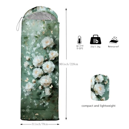 Bolsa de Dormir para Niños, Estampado Estrellas Rosas 3D, Ligera, Cálida, Portátil, a Prueba de Agua para Camping y Senderismo miniatura 3