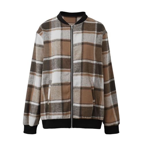 Veste décontractée à carreaux devant ouvert et coupe ample ultra confortable - 2
