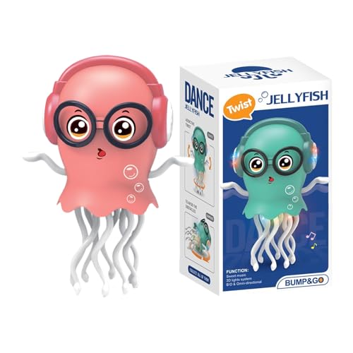 lisutupode Juguetes De Pulpo Bailarín para Niños 10.2x11.2x20.6cm Juguete De Pulpo Bailarina con Luces LED Y Música Juguete Interactivo Divertido Evasión Automática De Obstáculos para Niños