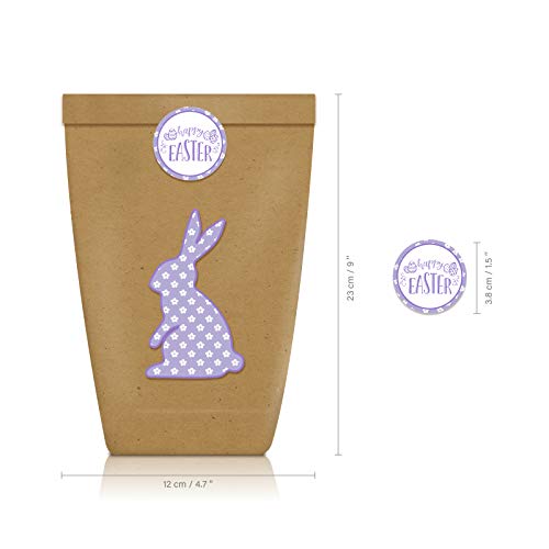 12 sacos de papel kraft Happy Easter para doces de páscoa, colorido coelhinho da páscoa, caixa de do