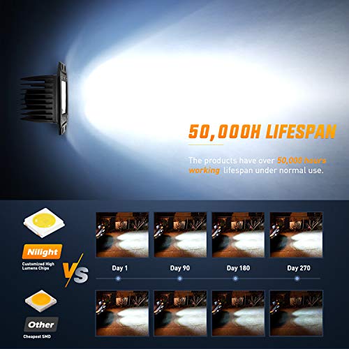 Nilight - Ni23C-18W 2Pcs 18W Spot Led Work Light Driving Lights Led Light Bar Off Road Led Lights Flush Mount For Jeep Truck Tacoma Bumper Atv Utv,2 Years Warranty #TOP6